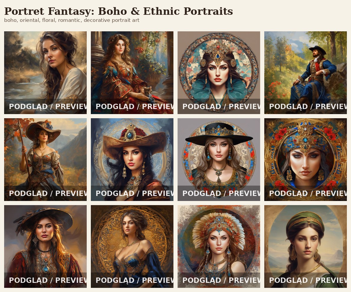Ornamental Boho & Ethnic Fantasy Portraits